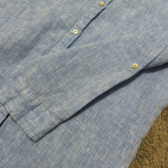 Jones New York-Sz M-Linen-Blue-Button Front - Picture 13 of 14